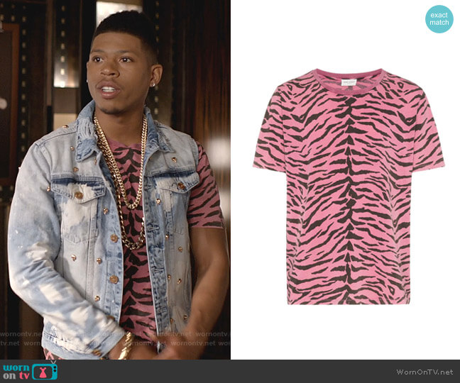 Saint Laurent Animal Print T-Shirt worn by Hakeem Lyon (Bryshere Y. Gray) on Empire