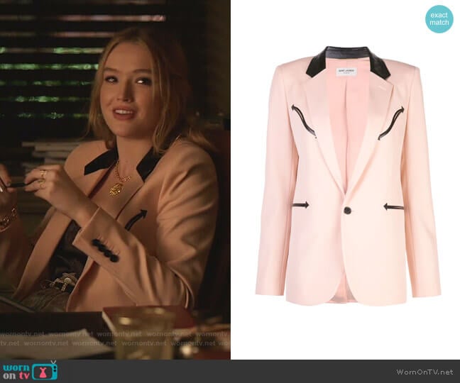 Saint Laurent Single Breasted Blazer worn by Kirby Anders (Maddison Brown) on Dynasty