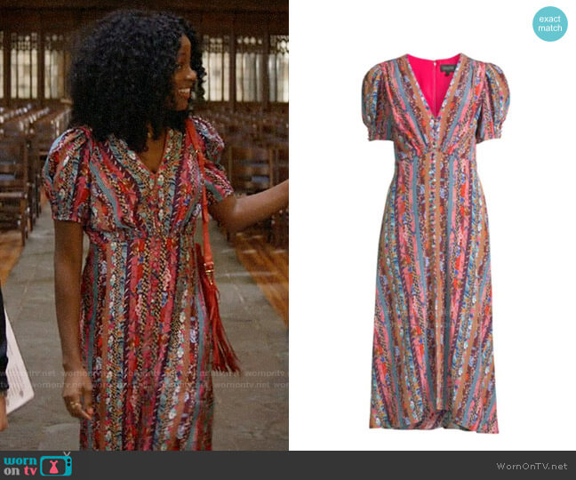 Saloni Lea Dress in Paradise Stripe worn by Ali Finer (Javicia Leslie) on God Friended Me