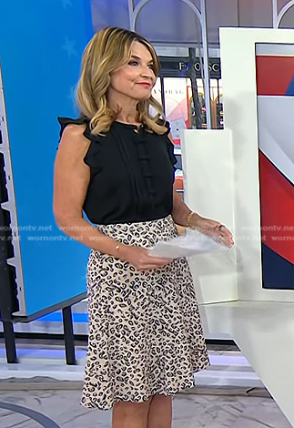 Savannah’s beige leopard skirt on Today