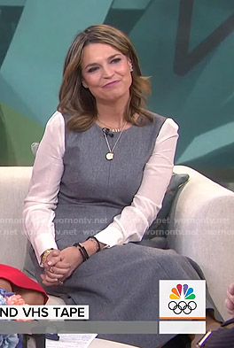 Savannah’s grey two-tone midi dress on Today