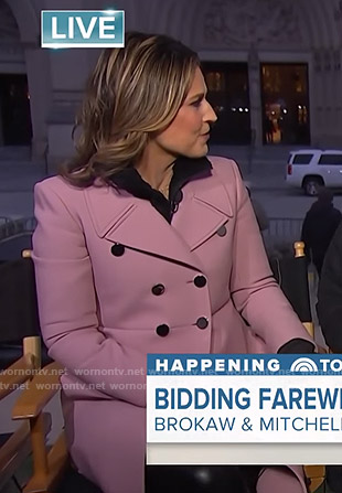 Savannah’s pink double breasted coat on Today