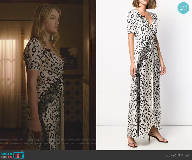 Self Portrait Leopard Print Long Dress worn by Kirby Anders (Maddison Brown) on Dynasty
