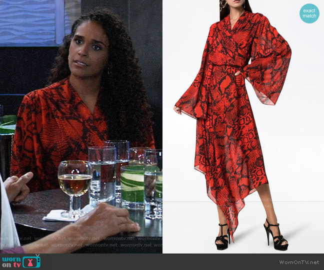Solace London Nelli Dress worn by Jordan Ashford (Briana Nicole Henry) on General Hospital