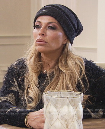 Dolores black fuzzy star sweater on The Real Housewives of New Jersey
