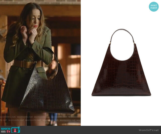 Staud Rey Large Shoulder Bag worn by Fallon Carrington (Elizabeth Gillies) on Dynasty