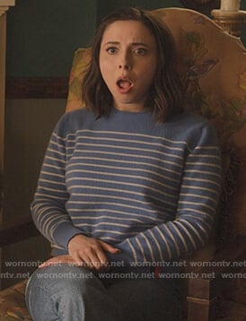 Izzy’s blue stripe sweater on Dollface