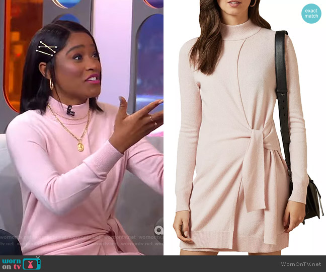 Ted Baker Amrita Tie Detail Knit Tunic Dress worn by Keke Palmer on Good Morning America