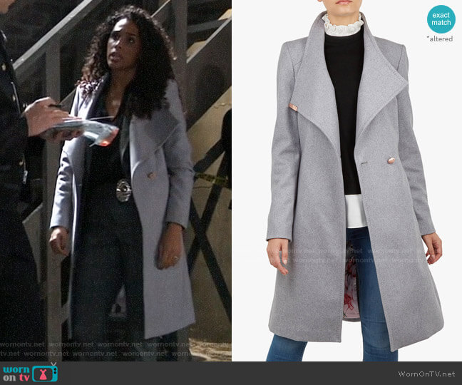 Ted Baker Sandra Wrap Coat worn by Jordan Ashford (Briana Nicole Henry) on General Hospital