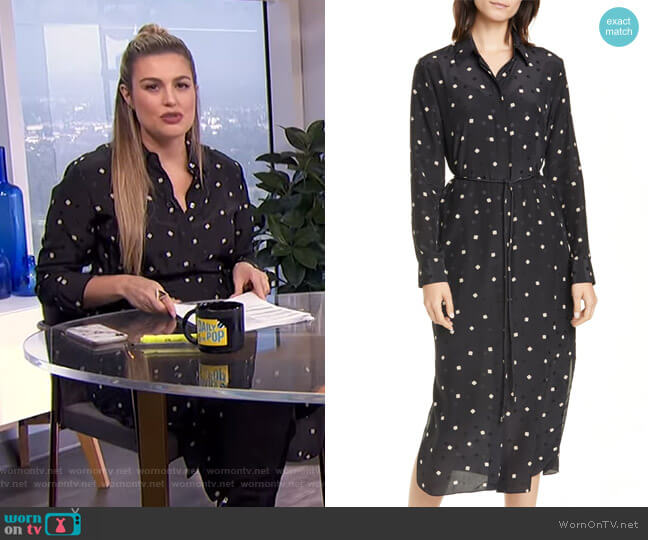 Theory Belted Silk Shirtdress worn by Carissa Loethen Culiner on E! News