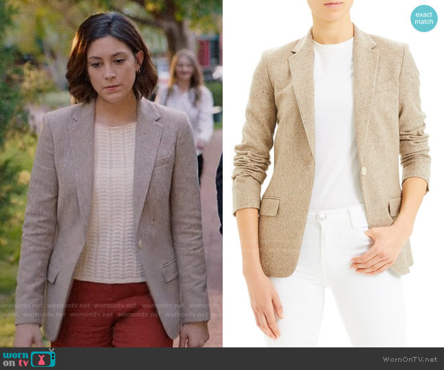 Theory Staple Wool & Silk Blend Blazer worn by Sydney Strait (Caitlin McGee) on Bluff City Law