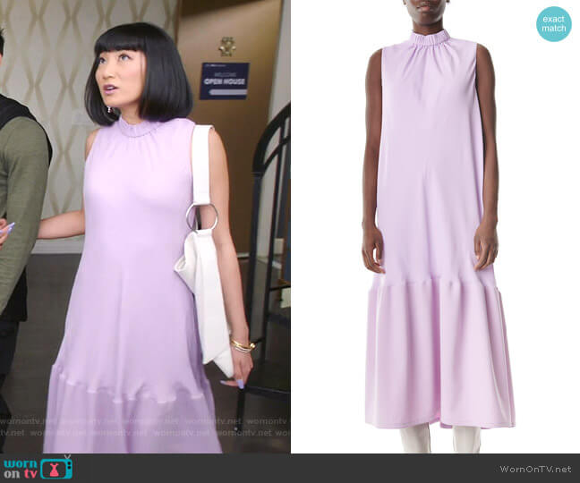 Tibi Modern Drape Sculpted Long Dress worn by Mei Lin (Poppy Liu) on Sunnyside