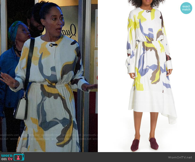 Tibi Ant Farm Dress worn by Rainbow Johnson (Tracee Ellis Ross) on Black-ish