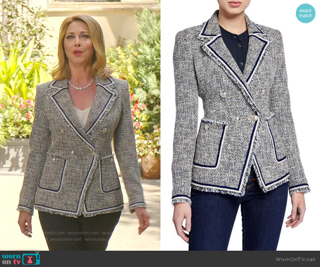 Veronica Beard Theron Tweed Jacket worn by Laura Van Kirk (Sharon Lawrence) on Dynasty