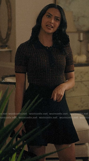 Veronica’s metallic polo sweater  on Riverdale