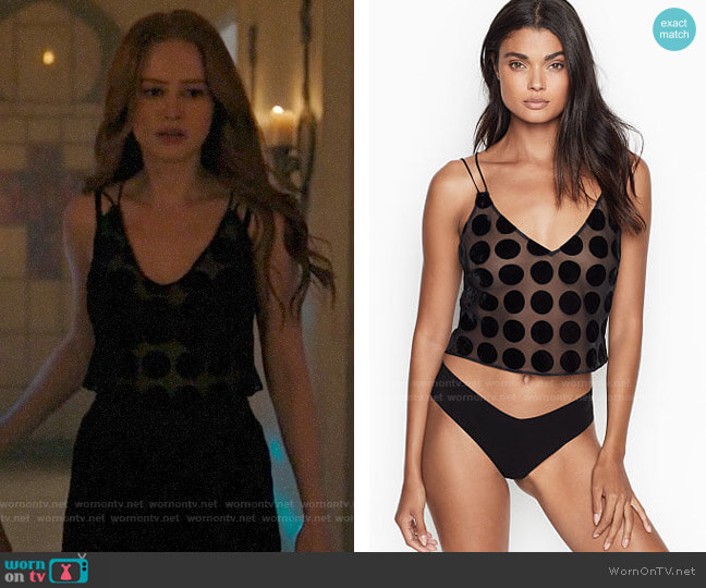 Victorias Secret Dot Mesh Cami worn by Cheryl Blossom (Madelaine Petsch) on Riverdale