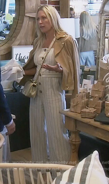 Braunwyn’s striped button front jumpsuit on The Real Housewives of Orange County