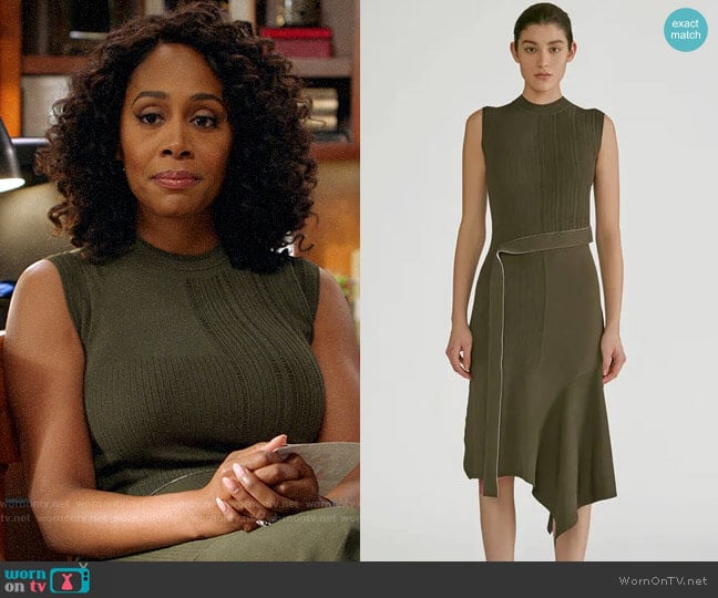 Yigal Azrouel Patchwork Knit Dress worn by Lola Carmichael (Simone Missick) on All Rise