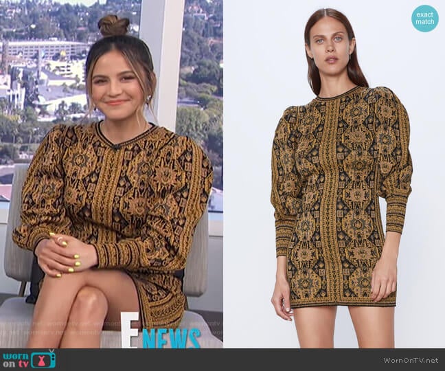 Zara Jacquard Dress worn by Erin Lim on E! News