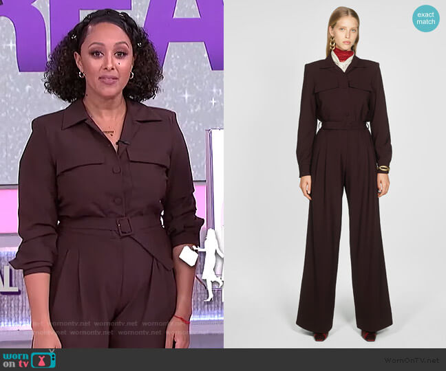 Zara Jumpsuit with Pockets worn by Tamera Mowry on The Real