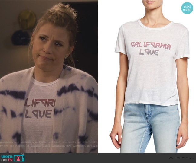 A.L.C. California Love Linen Slogan Tee worn by Stephanie Tanner (Jodie Sweetin) on Fuller House