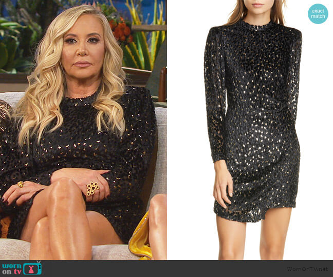 A.L.C. Jane Velvet Dress worn by Shannon Beador on The Real Housewives of Orange County