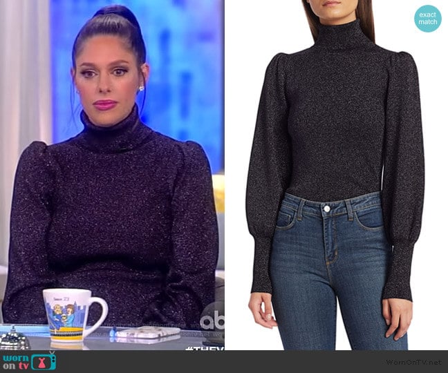 A.L.C. Karla Latern Sleeve Sweater worn by Abby Huntsman on The View
