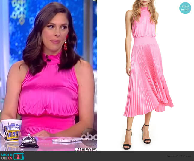 A.L.C. Renzo Pleated Sleeveless Midi Dress worn by Abby Huntsman on The View