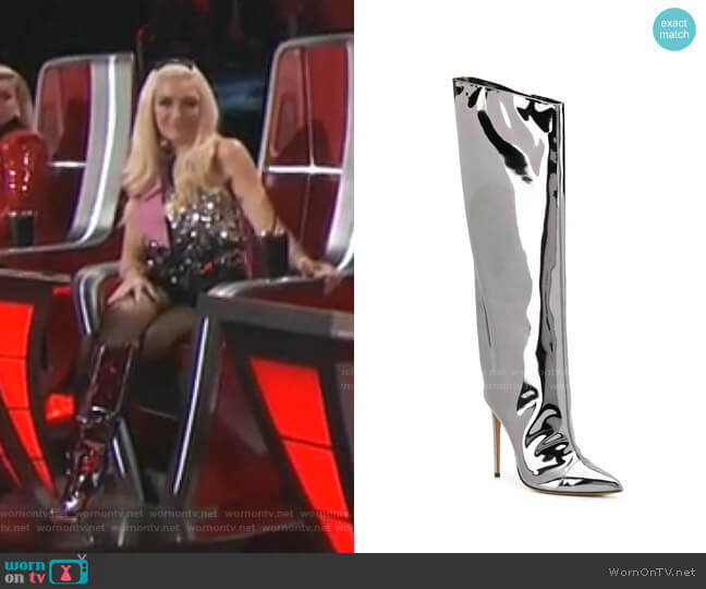 Alexandre Vauthier Alex Mirror Boots worn by Gwen Stefani on The Voice