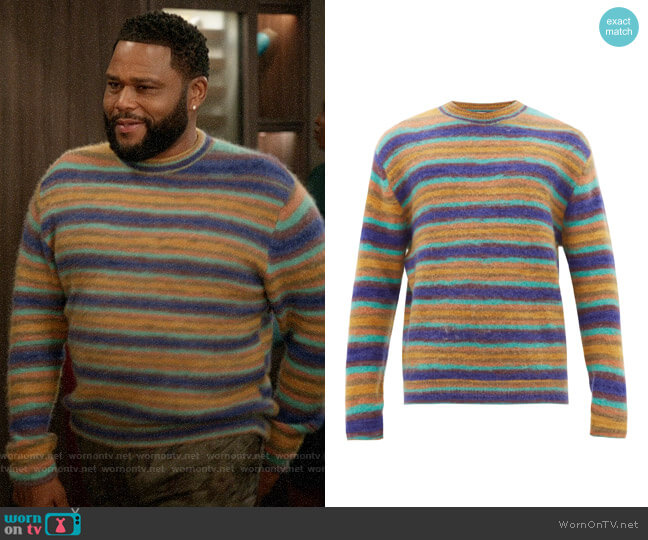 Acne Studios Nosti striped crew-neck sweater worn by Andre Johnson (Anthony Anderson) on Black-ish