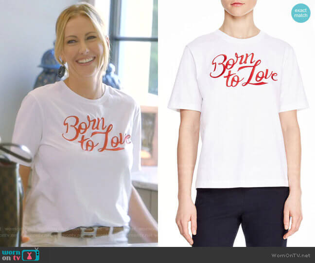 Sandro Adele Born to Love Tee worn by Stephanie Hollman on The Real Housewives of Dallas