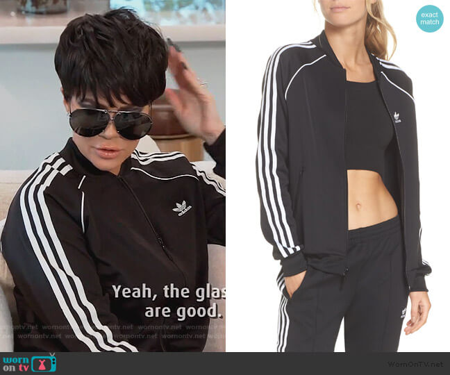 Adidas Stripe-Detail Track Jacket worn by Khloe Kardashian on Keeping Up with the Kardashians
