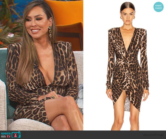 Alexandre Vauthier Plunging Ruched Mini Dress worn by Kelly Dodd on The Real Housewives of Orange County