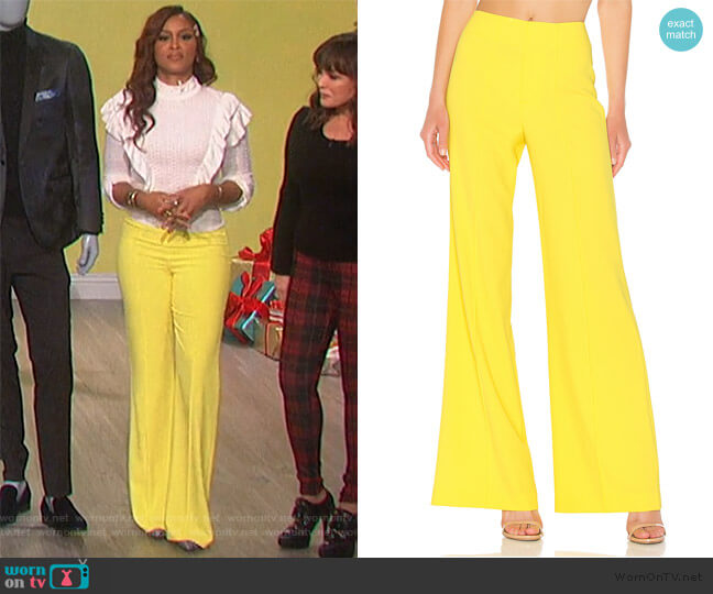 Alice + Olivia Dylan Wide Leg Pants worn by Eve on The Talk
