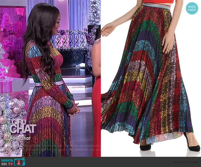 Alice + Olivia Katz Rainbow Snake Print Skirt