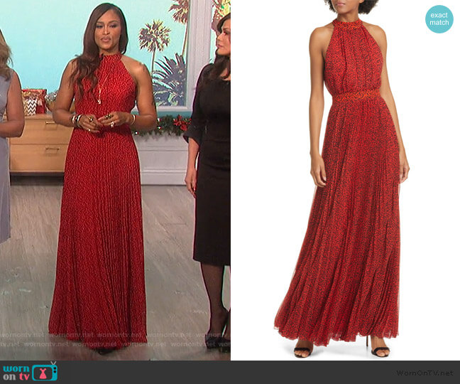 Alice + Olivia Kelissa Leopard Maxi Dress worn by Eve on The Talk