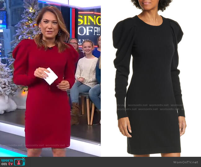 Autumn Cashmere Draped Sleeve Dress worn by Ginger Zee on Good Morning America