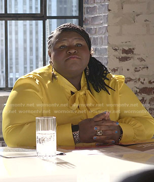 Becky’s yellow tie neck blouse on Empire