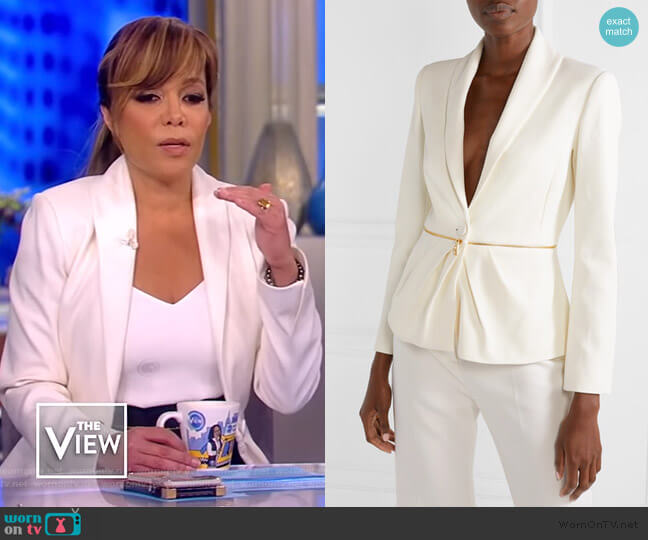 Brandon Maxwell Zip-embellished pleated twill blazer worn by Sunny Hostin on The View