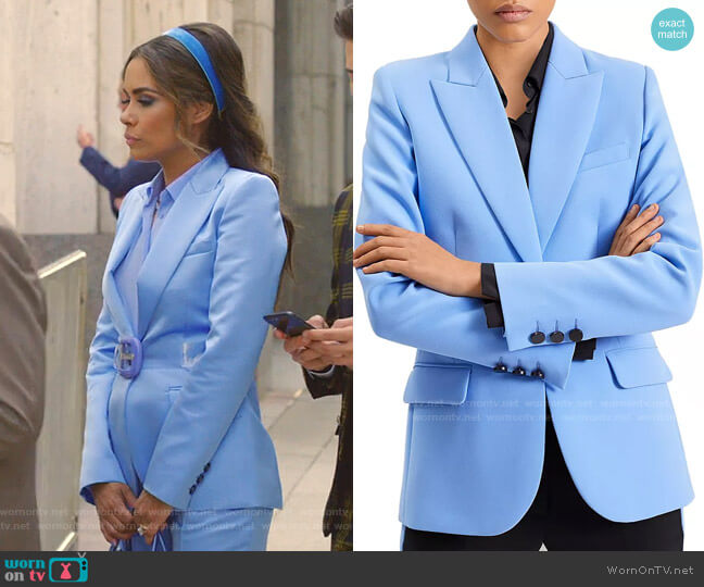 Barbara Bui Single-Button Pierced-Back Blazer worn by Cristal Jennings (Daniella Alonso) on Dynasty