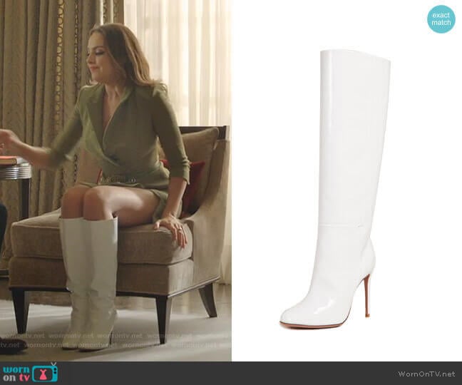 Aquazzura Brera 105 Boots worn by Fallon Carrington (Elizabeth Gillies) on Dynasty