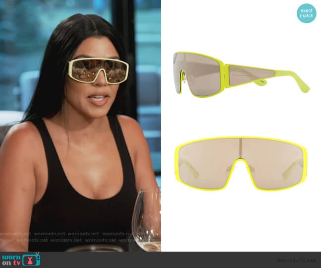 Carolina Lemke x KKW Gemini 140mm Shield Sunglasses worn by Kourtney Kardashian on Keeping Up with the Kardashians