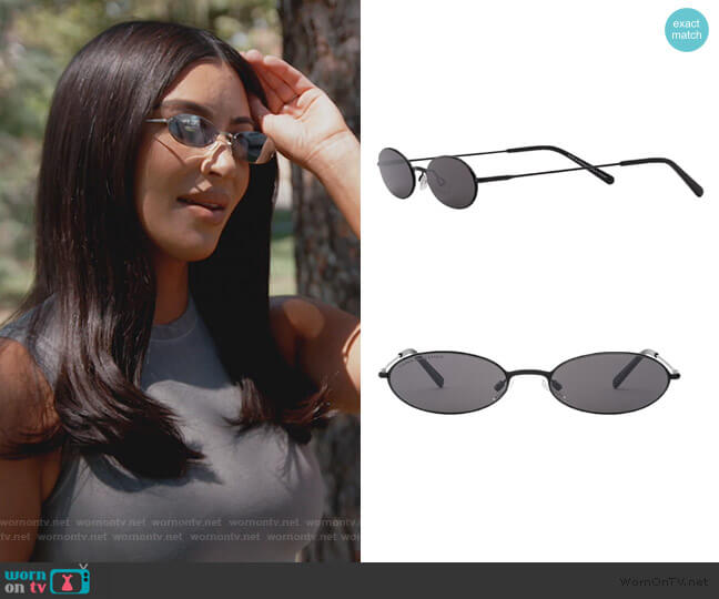 Carolina Lemke x KKW Sand 53mm Flat Front Oval Sunglasses worn by Kim Kardashian on Keeping Up with the Kardashians