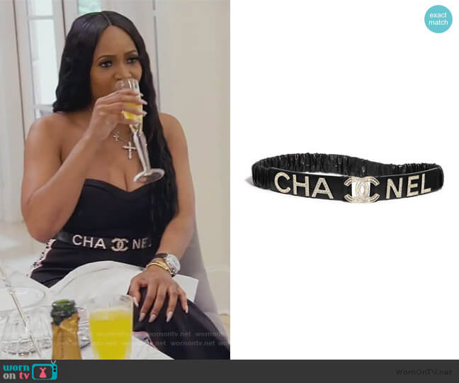 Chanel Lambskin Crystal Logo Belt