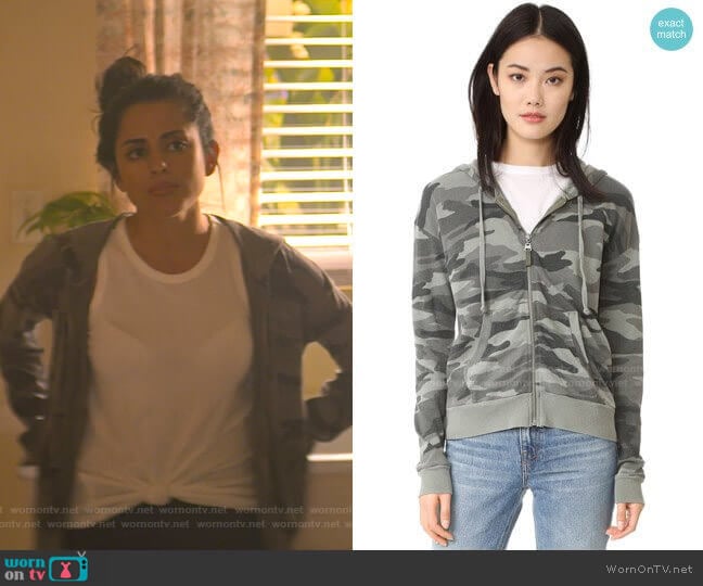 Splendid Camo Hoodie worn by Delilah Alves (Carmela Zumbado) on You