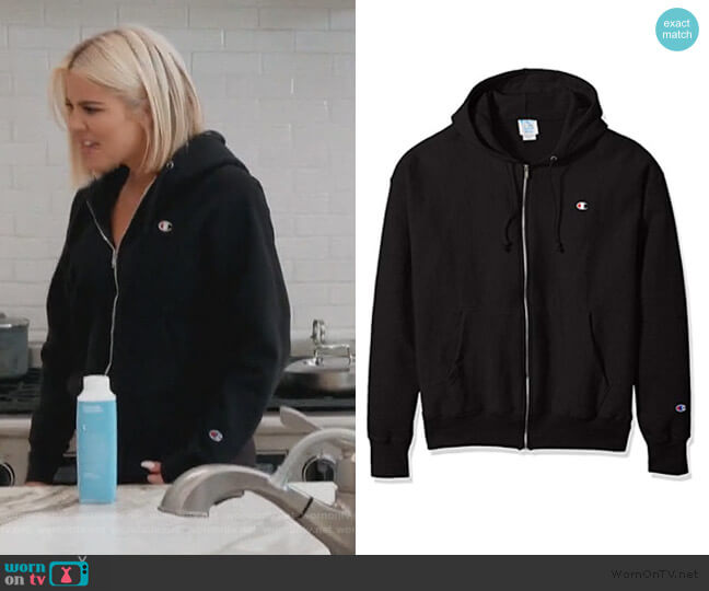 Champion Mens Life Reverse Weave Full-Zip Hoodie worn by Khloe Kardashian on Keeping Up with the Kardashians