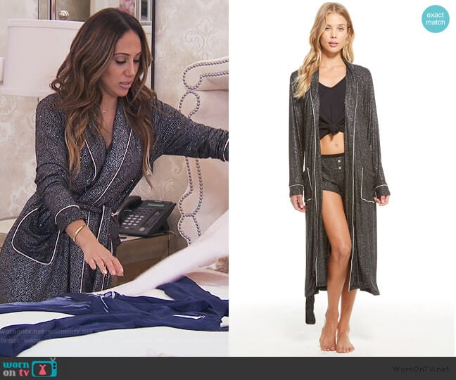 Chaser Belted Glitter Lounge Robe worn by Melissa Gorga on The Real Housewives of New Jersey