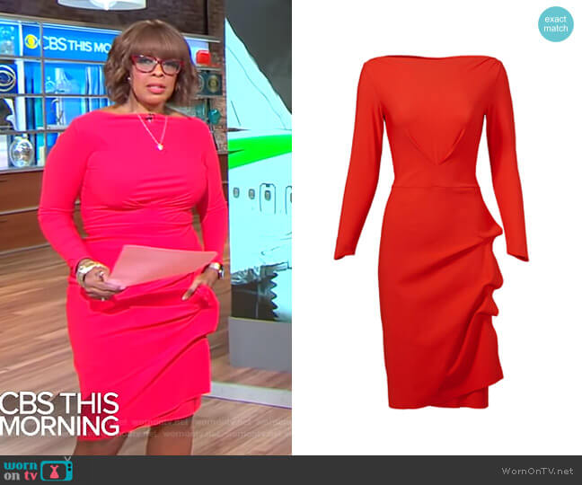 Chiara Boni La Petite Robe Cassandre Dress worn by Gayle King on CBS Mornings