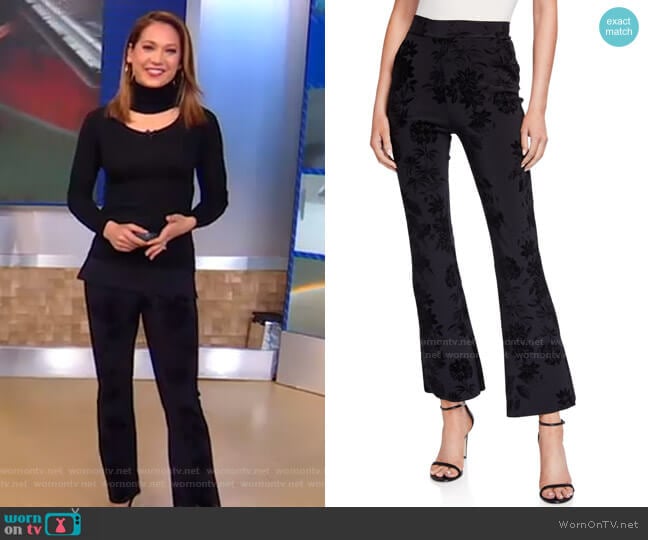Chiara Boni La Petite Robe Niche Floral Printed Pants worn by Ginger Zee on Good Morning America