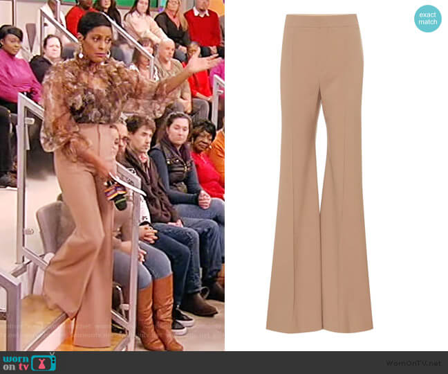 Chloe Stretch-wool high-rise flared pants worn by Tamron Hall on Tamron Hall Show